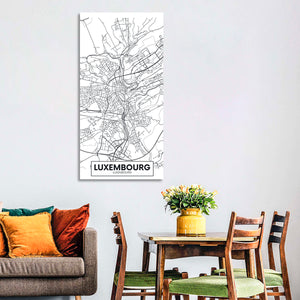 Luxembourg City Map Wall Art