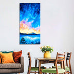 Starry Night Mountain Lake Wall Art