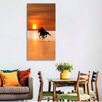 Horse and Rider at Sunset Wall Art