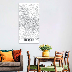 Florence City Map Wall Art