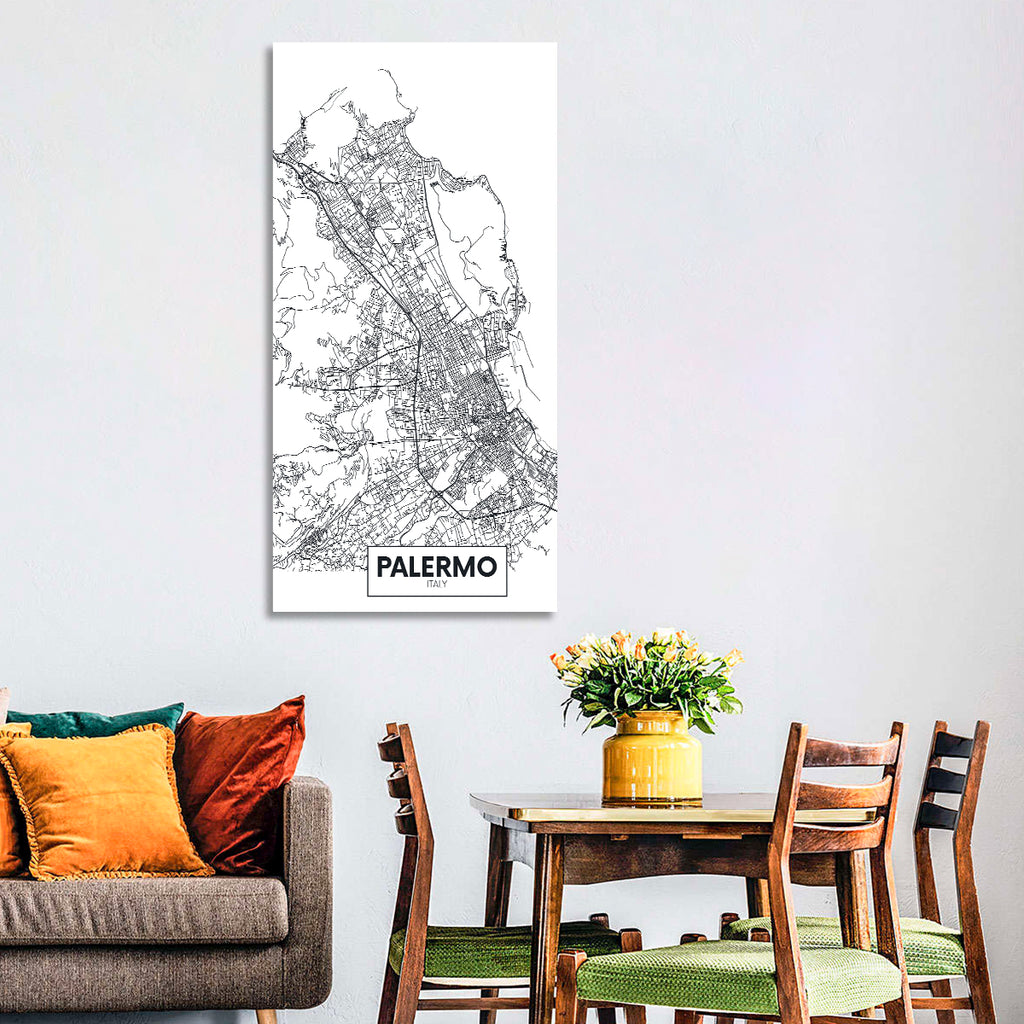 Palermo Minimalist City Map Wall Art