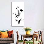 Three Birds on Branch Silhouette Wall Art