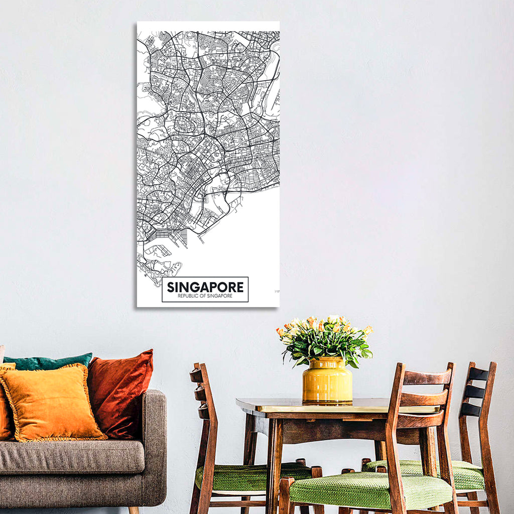 Singapore Minimalist City Map Wall Art