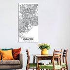 Singapore Minimalist City Map Wall Art