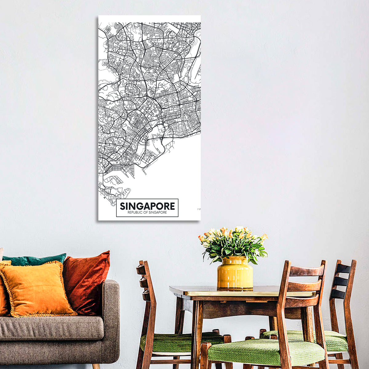 Singapore Minimalist City Map Wall Art