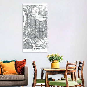 Taipei City Map Wall Art