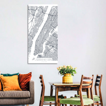 Manhattan Island Map Wall Art