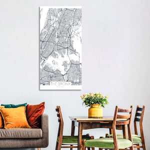 Bronx New York City Map Wall Art