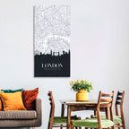London Skyline Map Wall Art