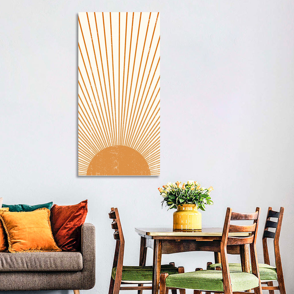 Distressed Sunburst Minimalist Wall Art