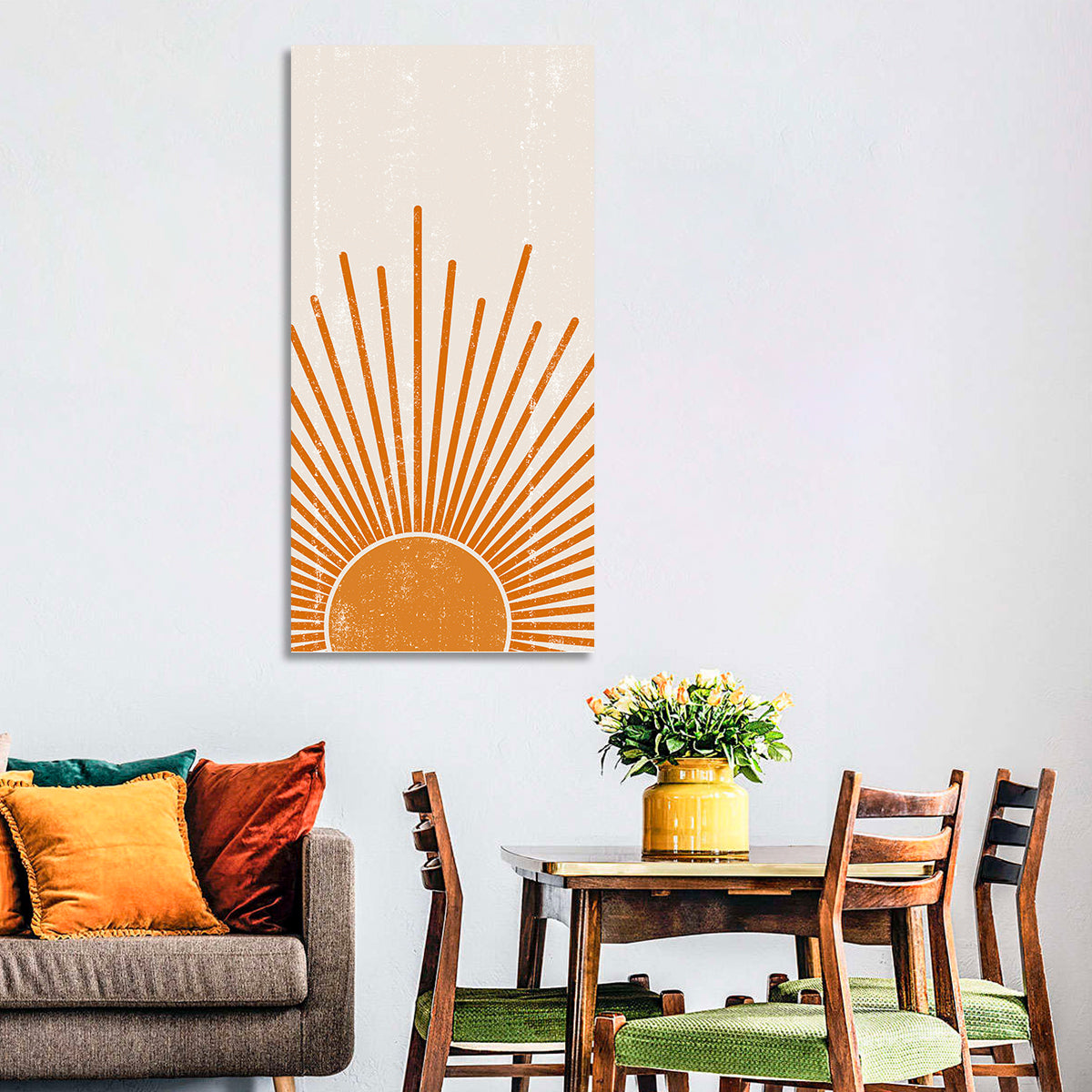 Warm Boho Sun Illustration Wall Art