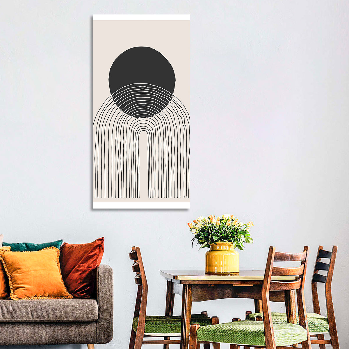 Minimalist Black Sun Wall Art