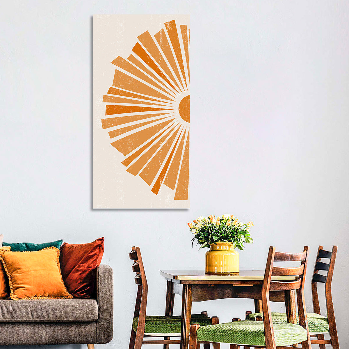 Geometric Sunset Abstract Wall Art