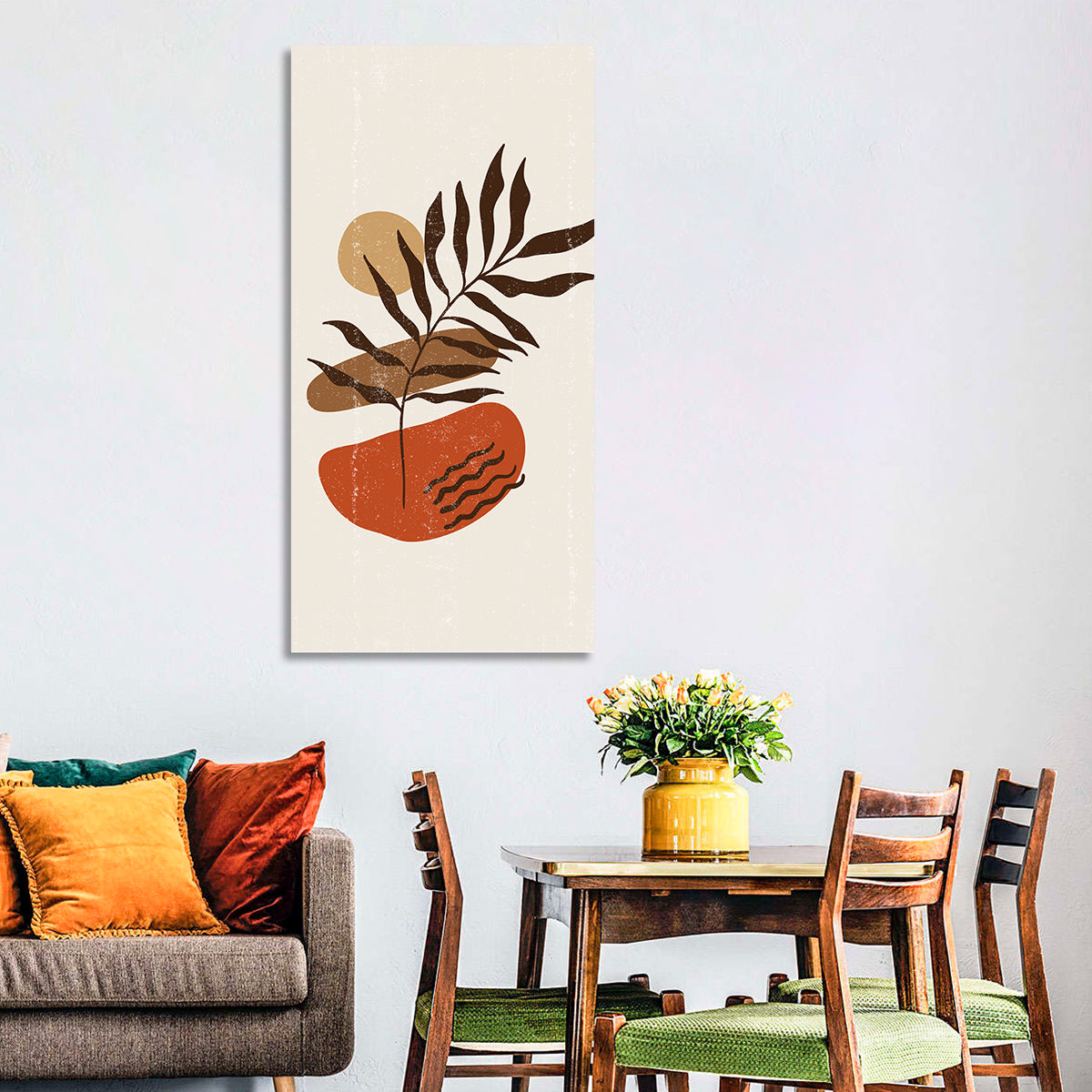 Fern with Terracotta Sun Wall Art