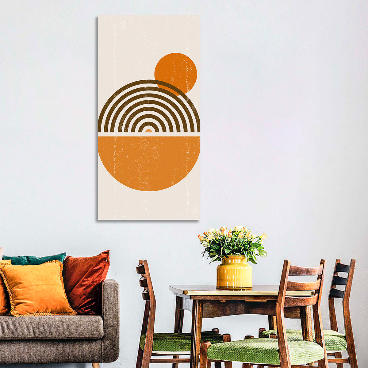 Semicircle Sunrise Study Wall Art in a room, portrait