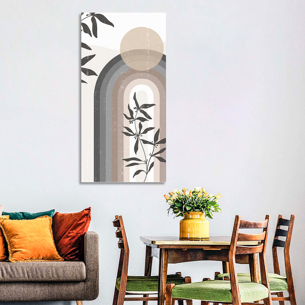 Taupe Rainbow Botanical Arch Wall Art