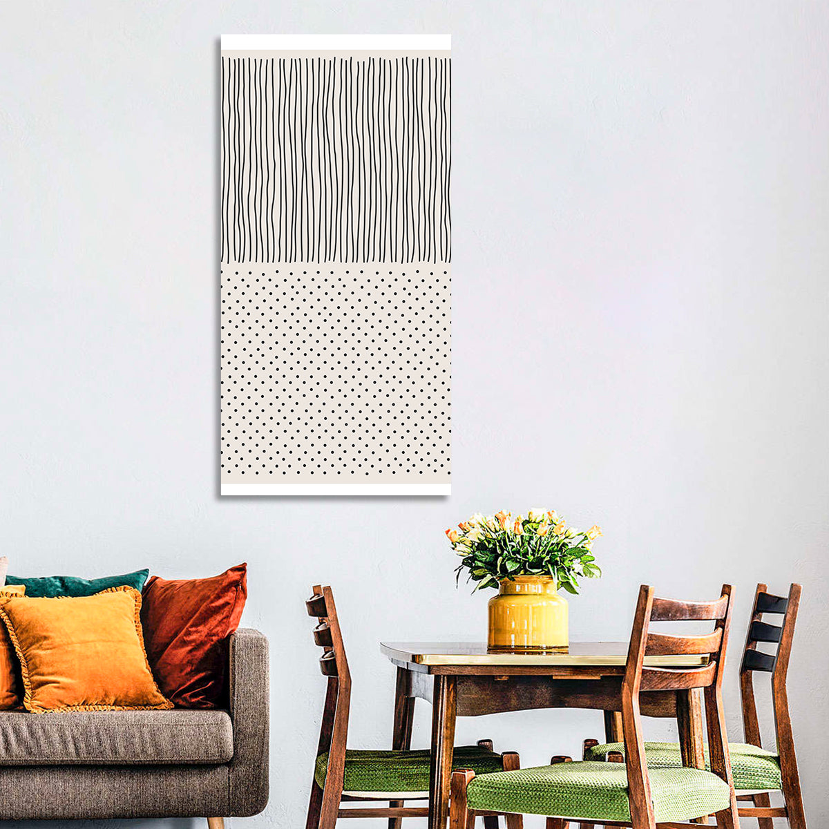 Minimalist Lines and Dots Wall Art