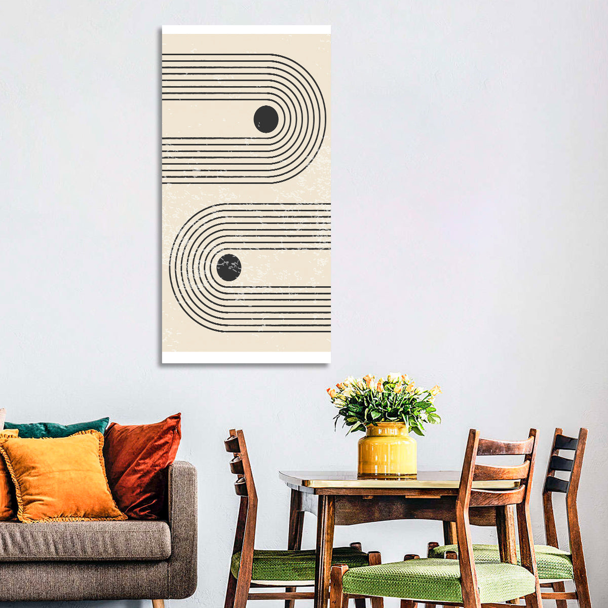 Round Paths Wall Art in a room, portrait