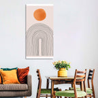 Hand-drawn Sun and Arches Wall Art