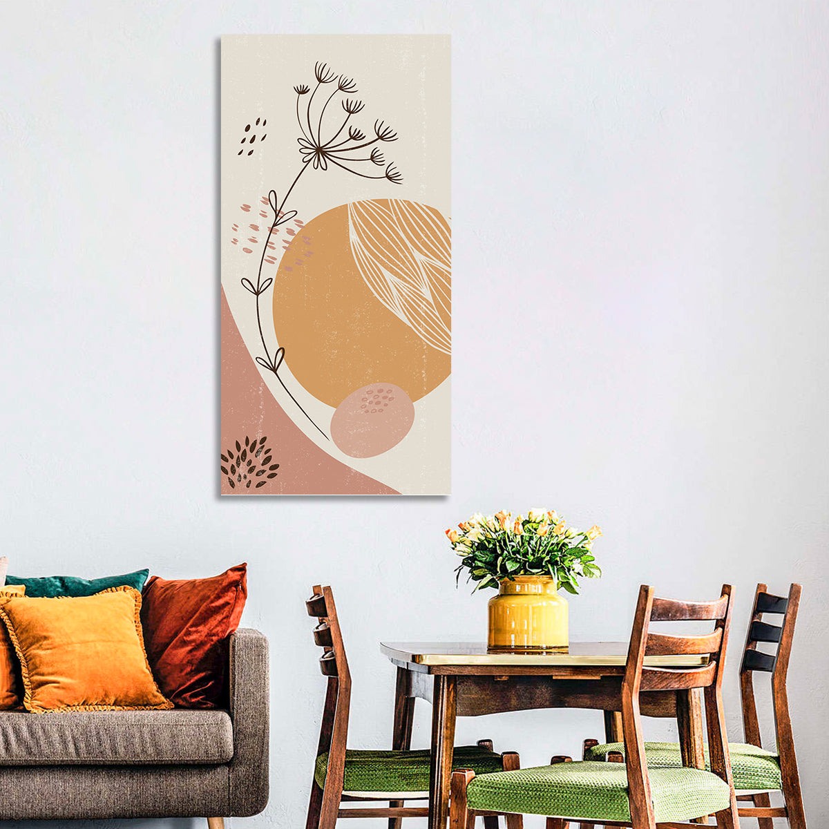 Terracotta Wildflower Abstract Wall Art