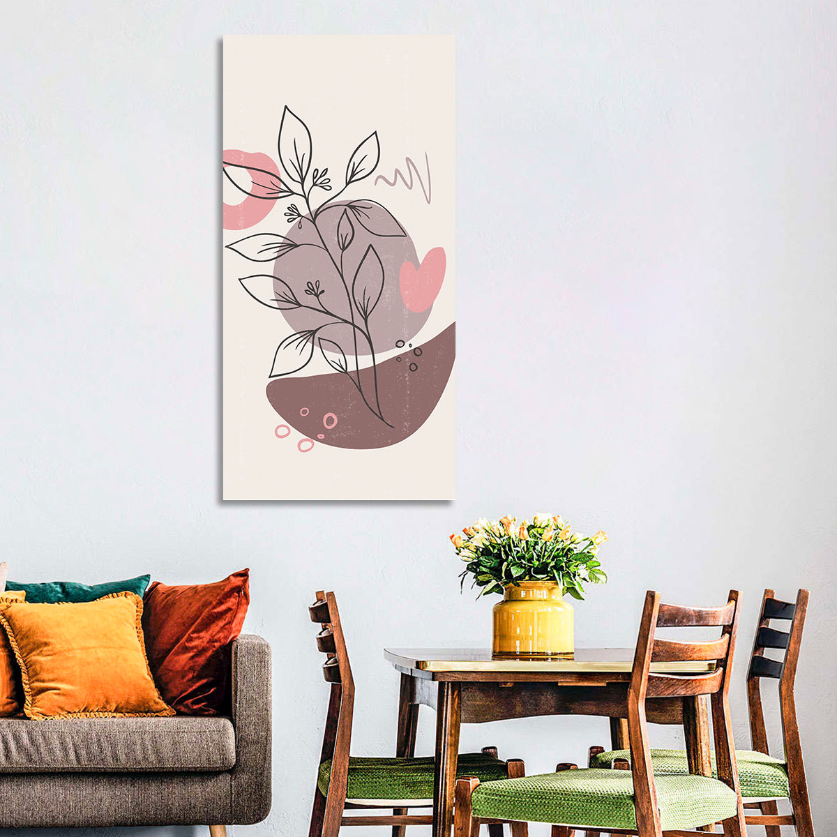 Mauve Botanical Line Wall Art