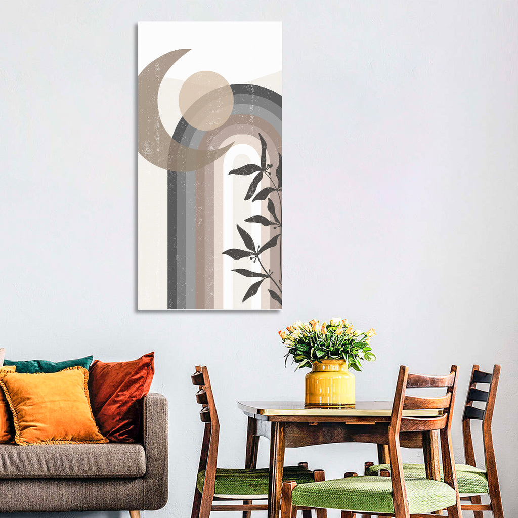 Crescent Moon Rainbow Abstract Wall Art