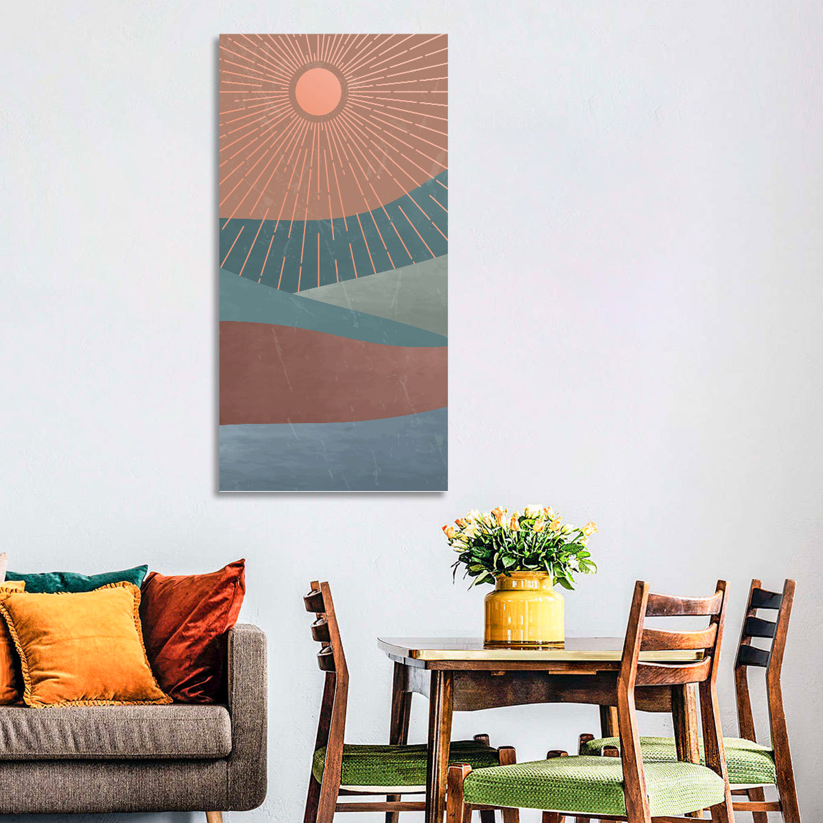 Minimalist Mountain Sunrise Wall Art
