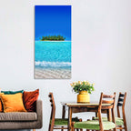 Turquoise Atoll Sandbar with Palm Trees Wall Art