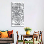 Houston Street Grid Map Wall Art