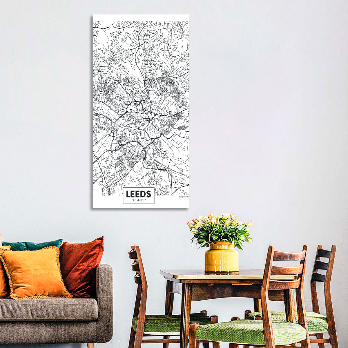 Leeds Street Map Wall Art