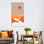 Desert Sunset Mountain Landscape Wall Art