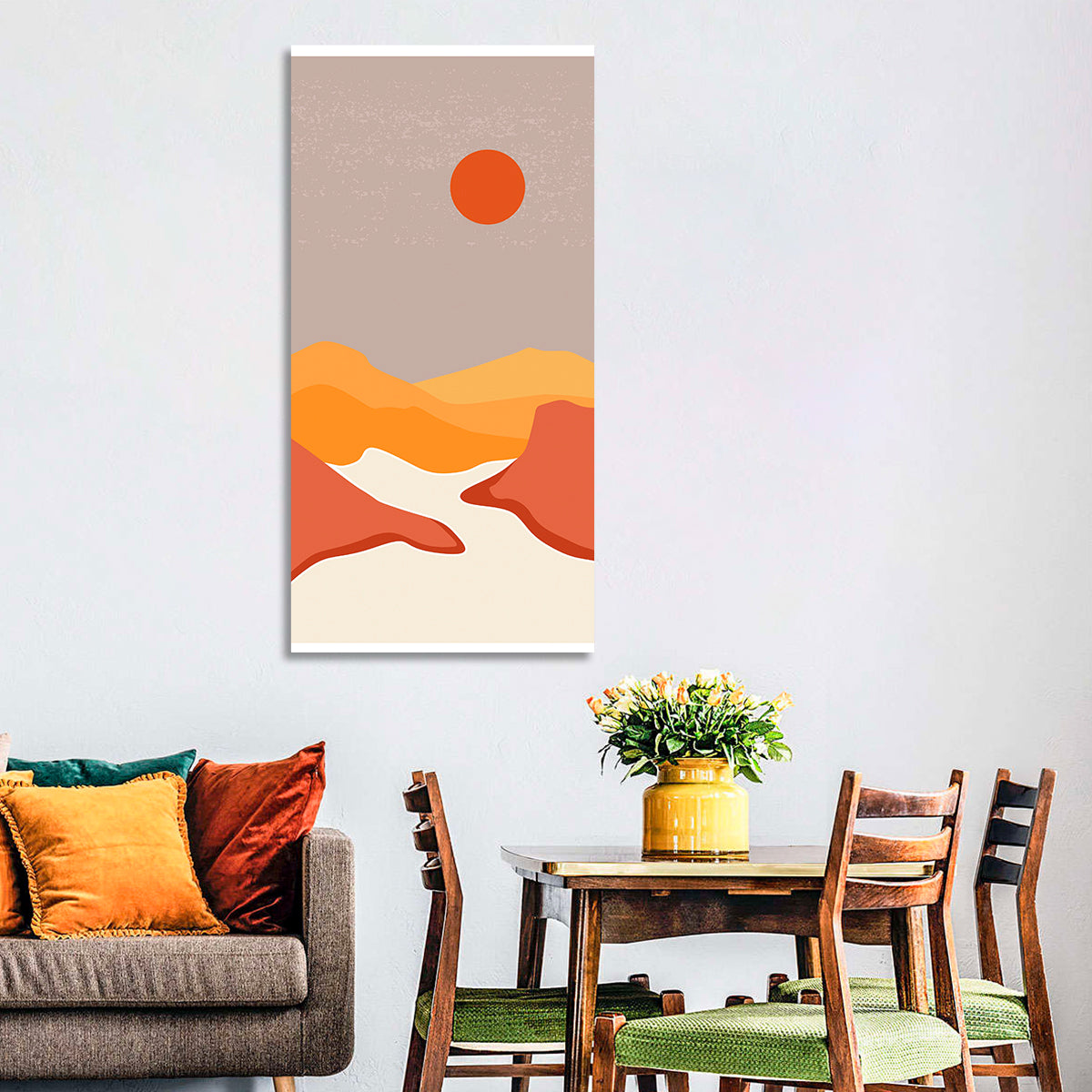 Desert Sunset Mountain Landscape Wall Art