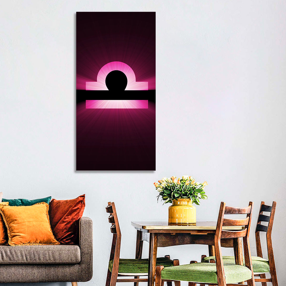 Libra Symbol Neon Glow Wall Art