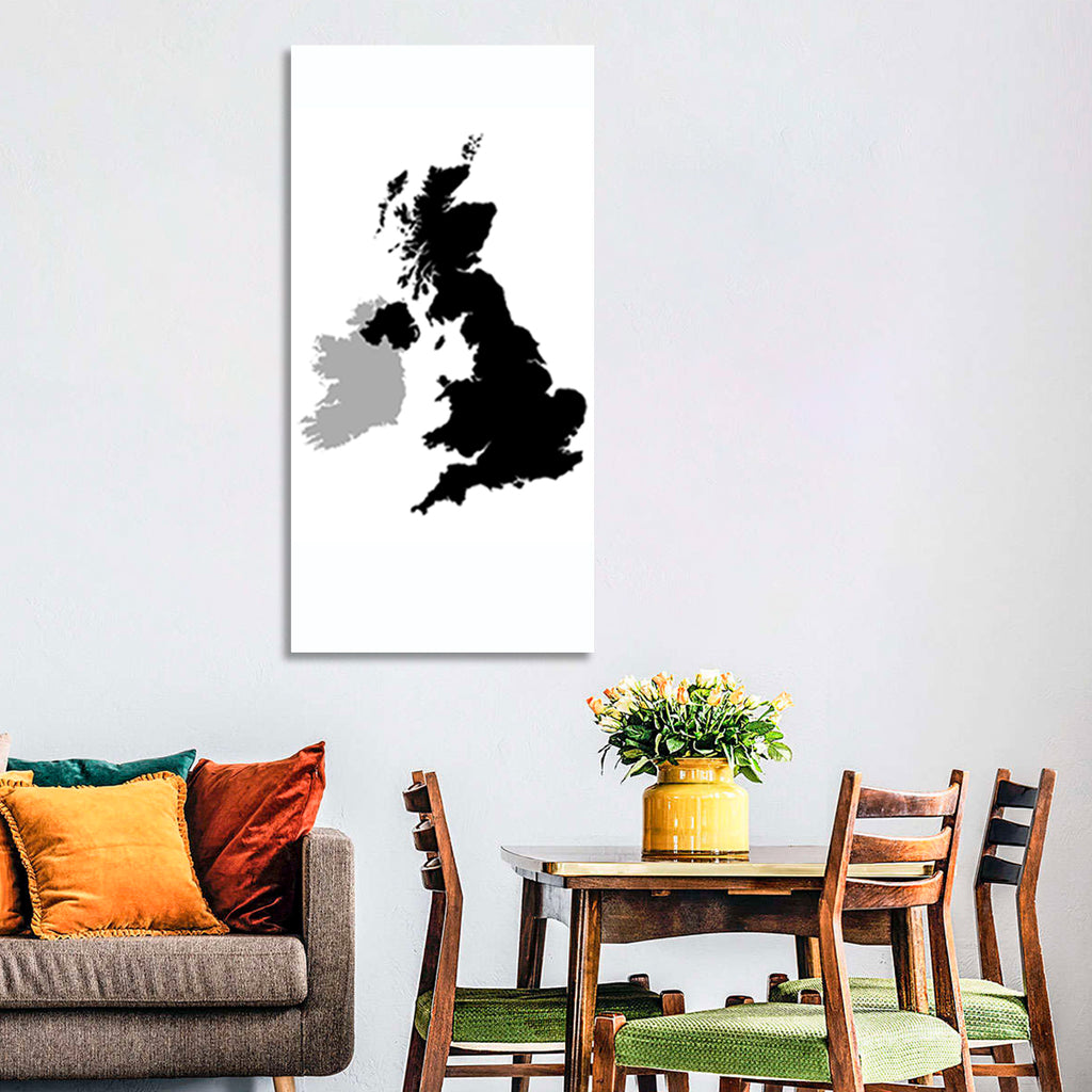 United Kingdom Silhouette Map Wall Art