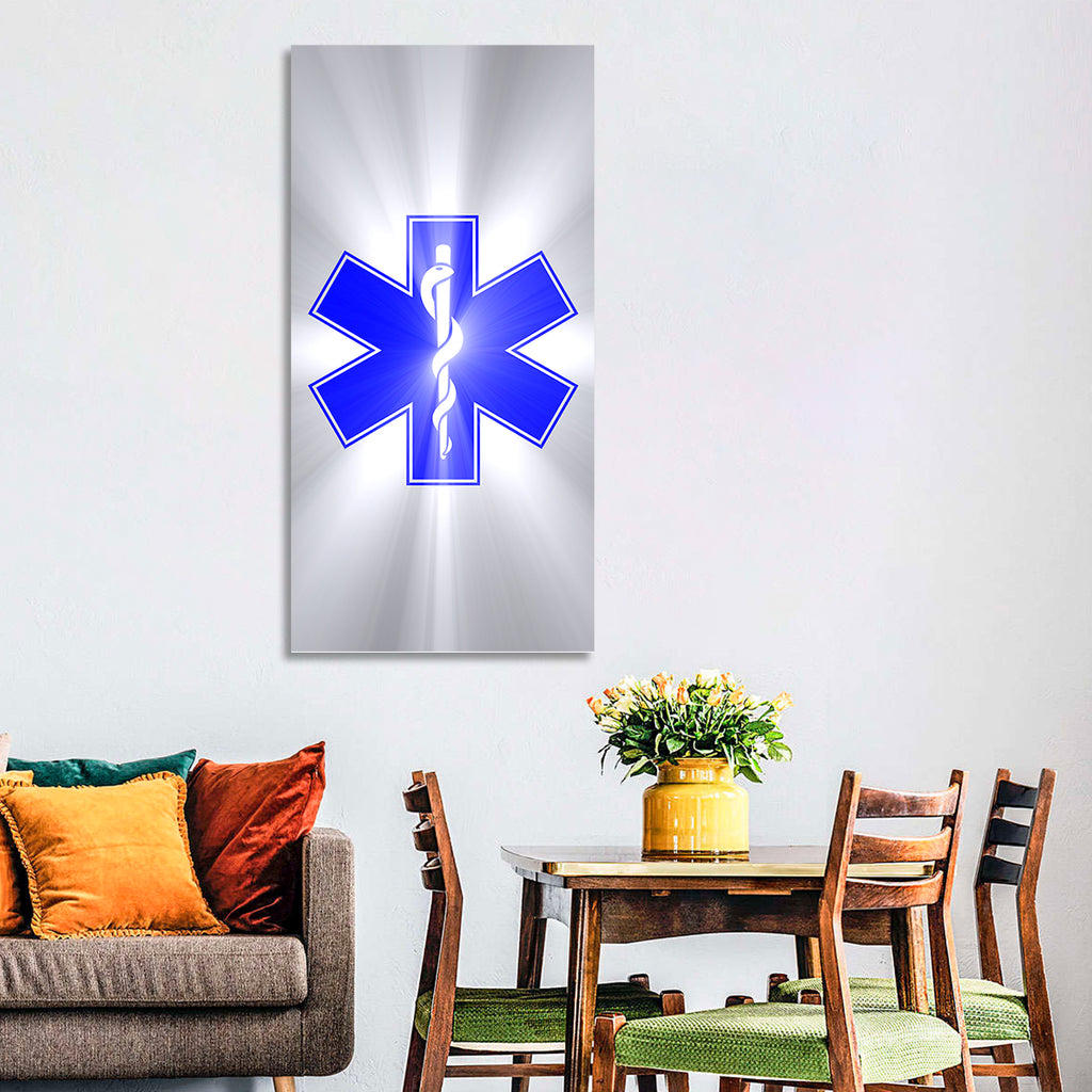 Star of Life with Rod of Asclepius Wall Art