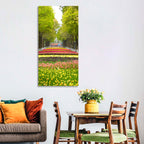 Tree-lined Tulip Garden Path Wall Art