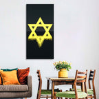 Glowing Star of David Reflection Wall Art
