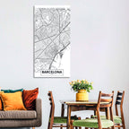Barcelona Urban Grid Map Wall Art