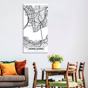 Hong Kong City Map Wall Art