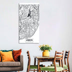 Lisbon Schematic Map Wall Art