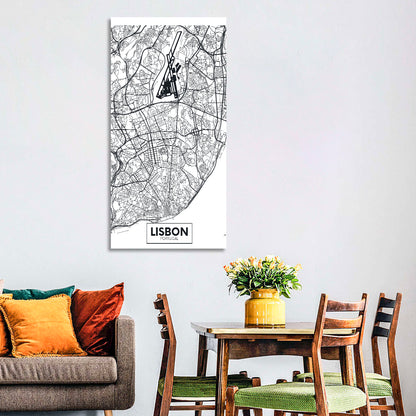 Lisbon Schematic Map Wall Art