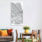 Chicago Street Grid Map Wall Art