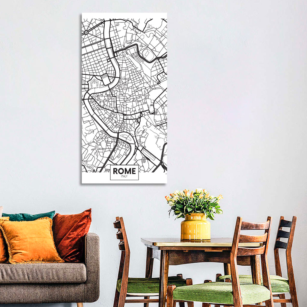 Minimalist Rome City Map Wall Art