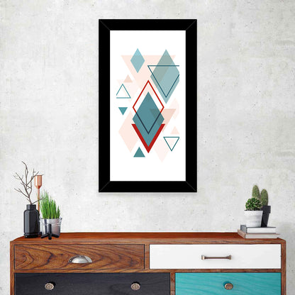 Scandinavian Teal Geometric Abstract Wall Art