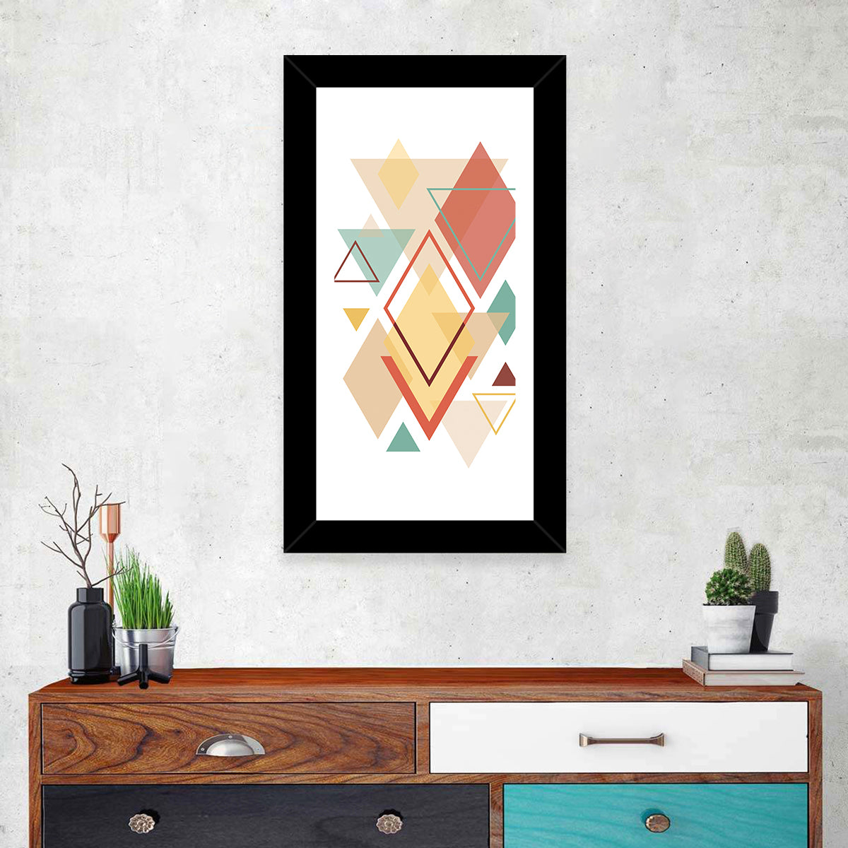 Layered Scandinavian Geometric Abstract Wall Art