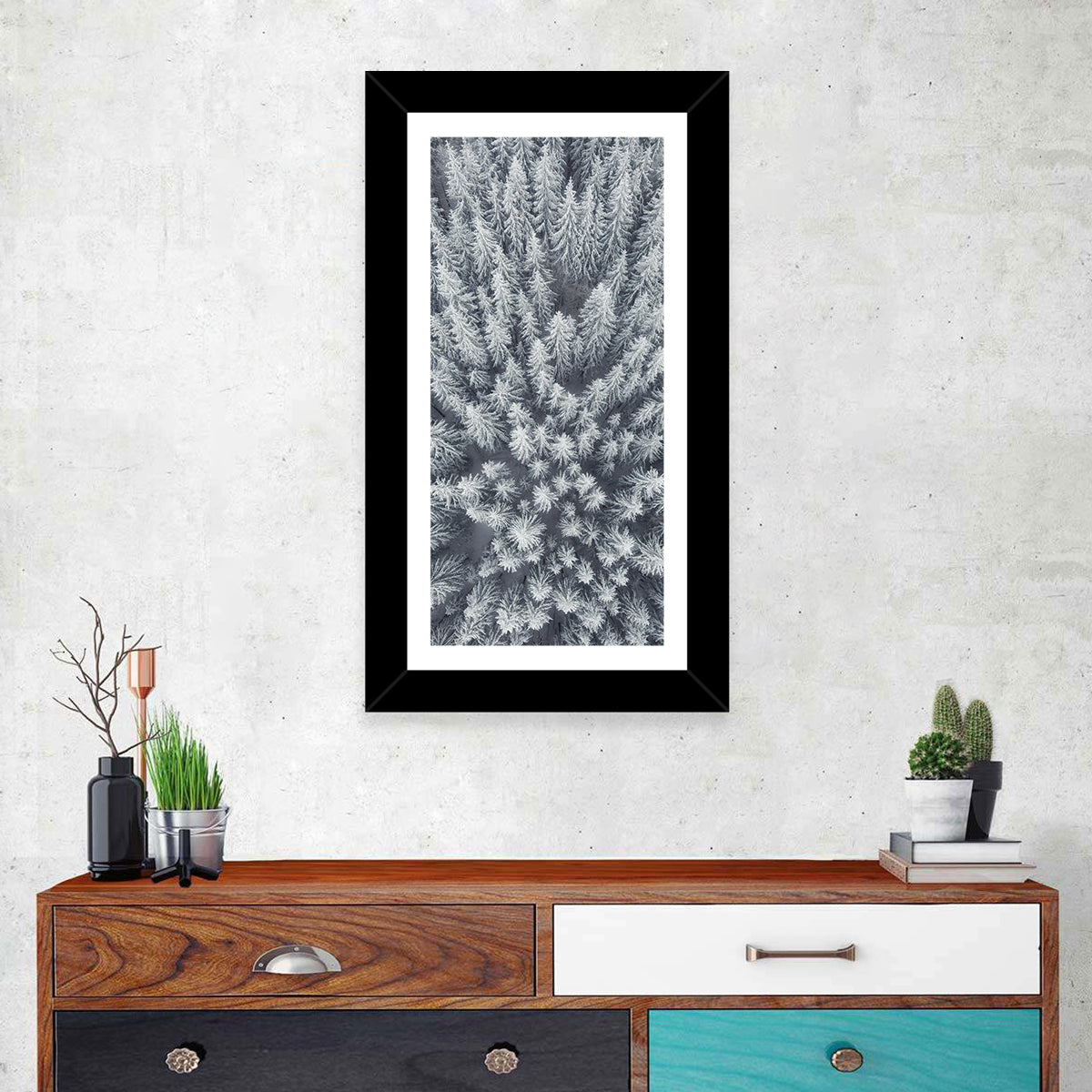 Snow Covered Pine Forest Wall Art