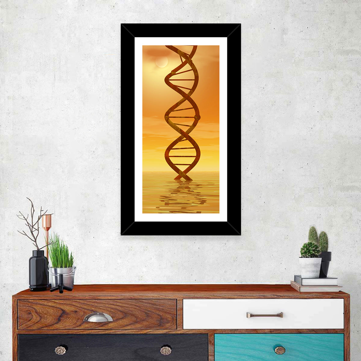 Dna Helix at Sunset Wall Art