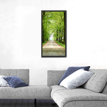 Sunlit Tree-lined Path Wall Art