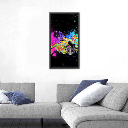 Neon Dj Silhouette Wall Art