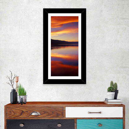 Cloudy Lake Sunset Wall Art